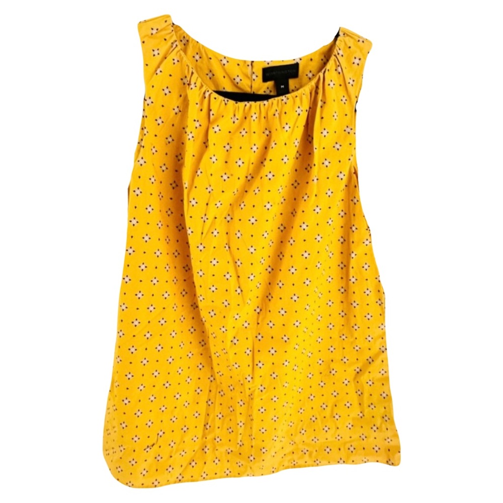 Worthington Gold Yellow Floral Top M